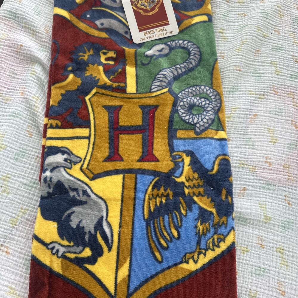 Warner Bros Harry Potter House Crests Beach Towel, 28" x 58"